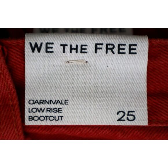 We The Free x FP OB2152895 Women Sz 25 Red Carnivale Low Rise Bootcut Jeans - Picture 4 of 10